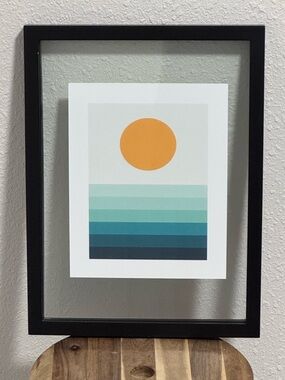 Project 62 11x14” Black Floating Frame & MCM Sunset Giclee Print 8x10”